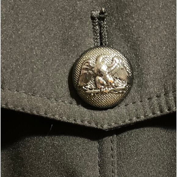 Nanette Lepore Belted Mid Length Trench Jacket/Coat Black Medium Military - Picture 6 of 9